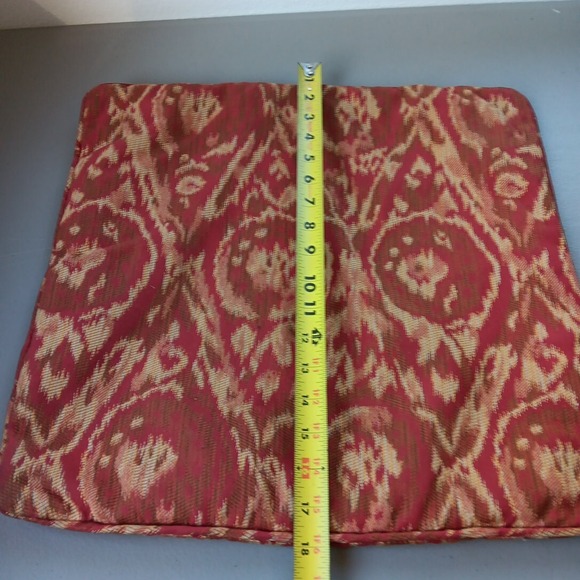 Pier 1 Pillow Cover Canvas Red 18" X 18" Classic Indoor Outdoor Modern MCM Decor - Picture 5 of 6